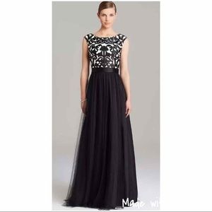Aidan Mattox Embroidered Mesh Gown, size 8